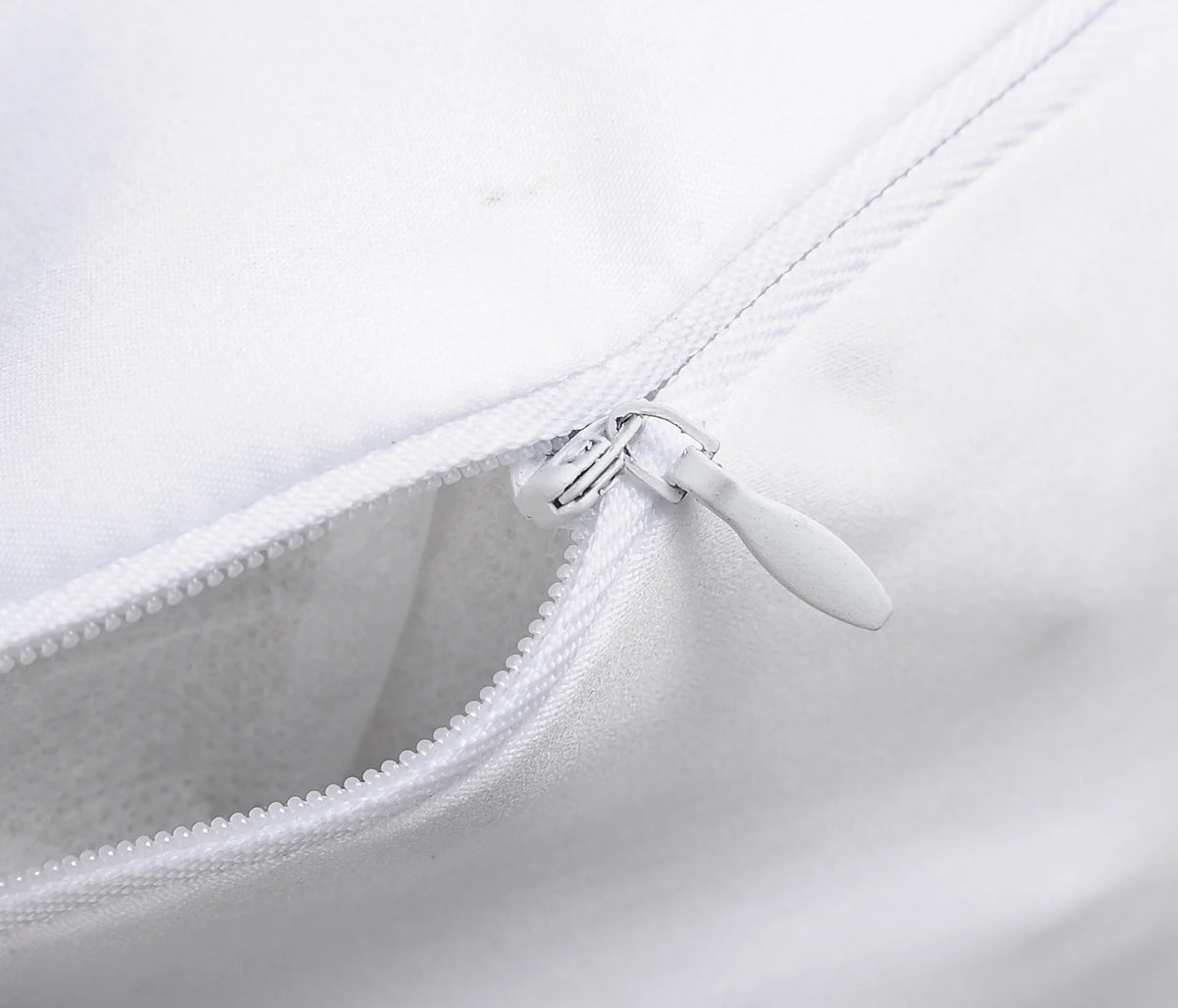 White Polyester Pillow Cover, Square, Hidden Zipper