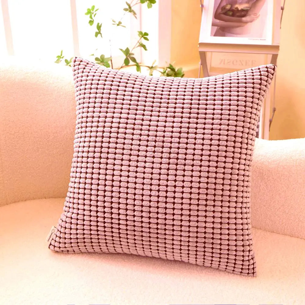 18x18 Inch Throw Pillow with Polyester Insert, Solid Square Design
