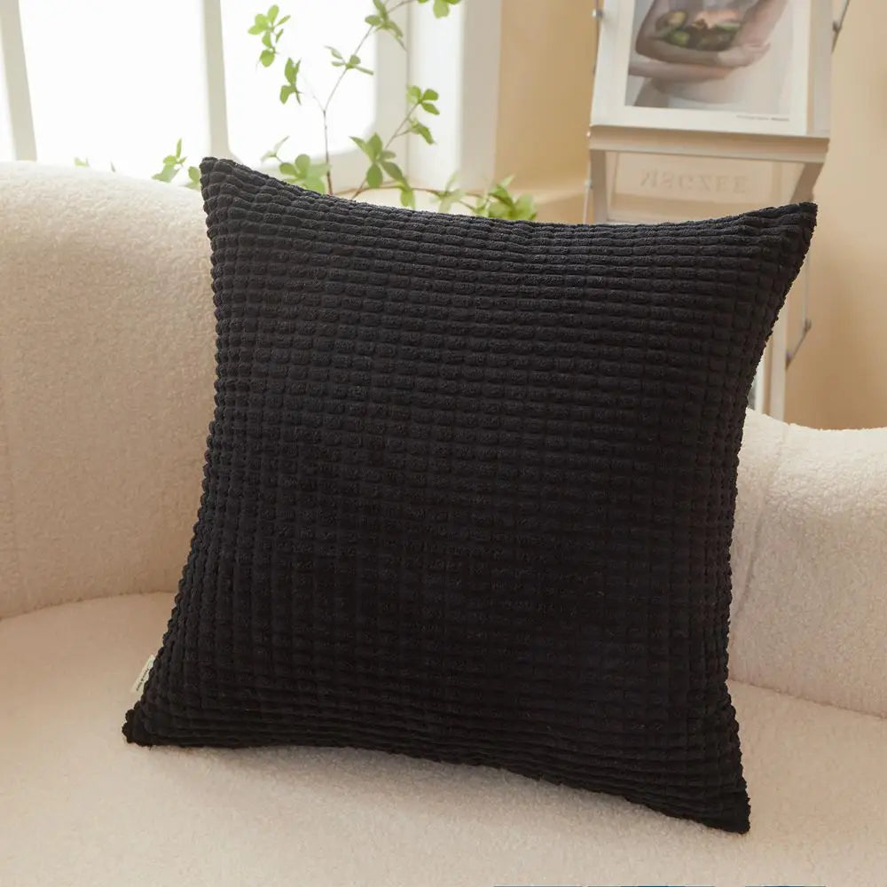 18x18 Inch Throw Pillow with Polyester Insert, Solid Square Design