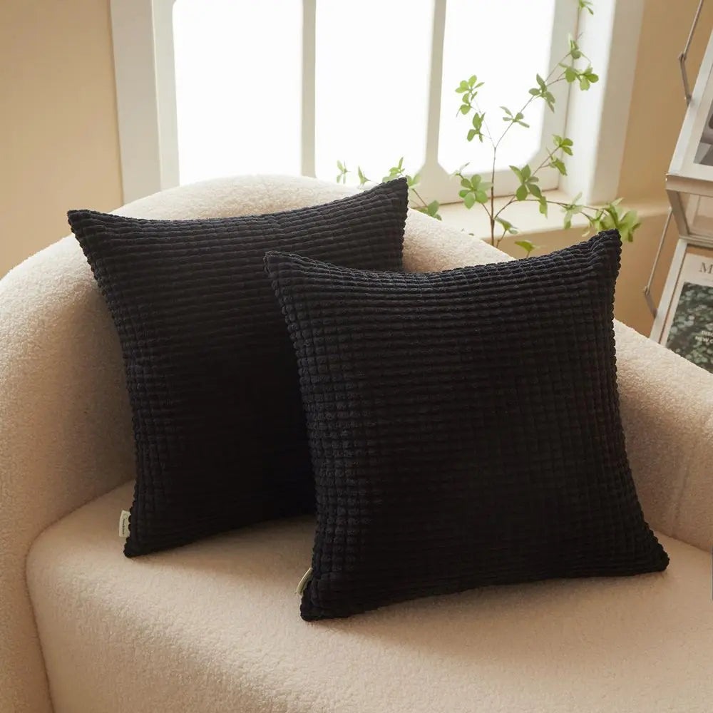 18x18 Inch Throw Pillow with Polyester Insert, Solid Square Design