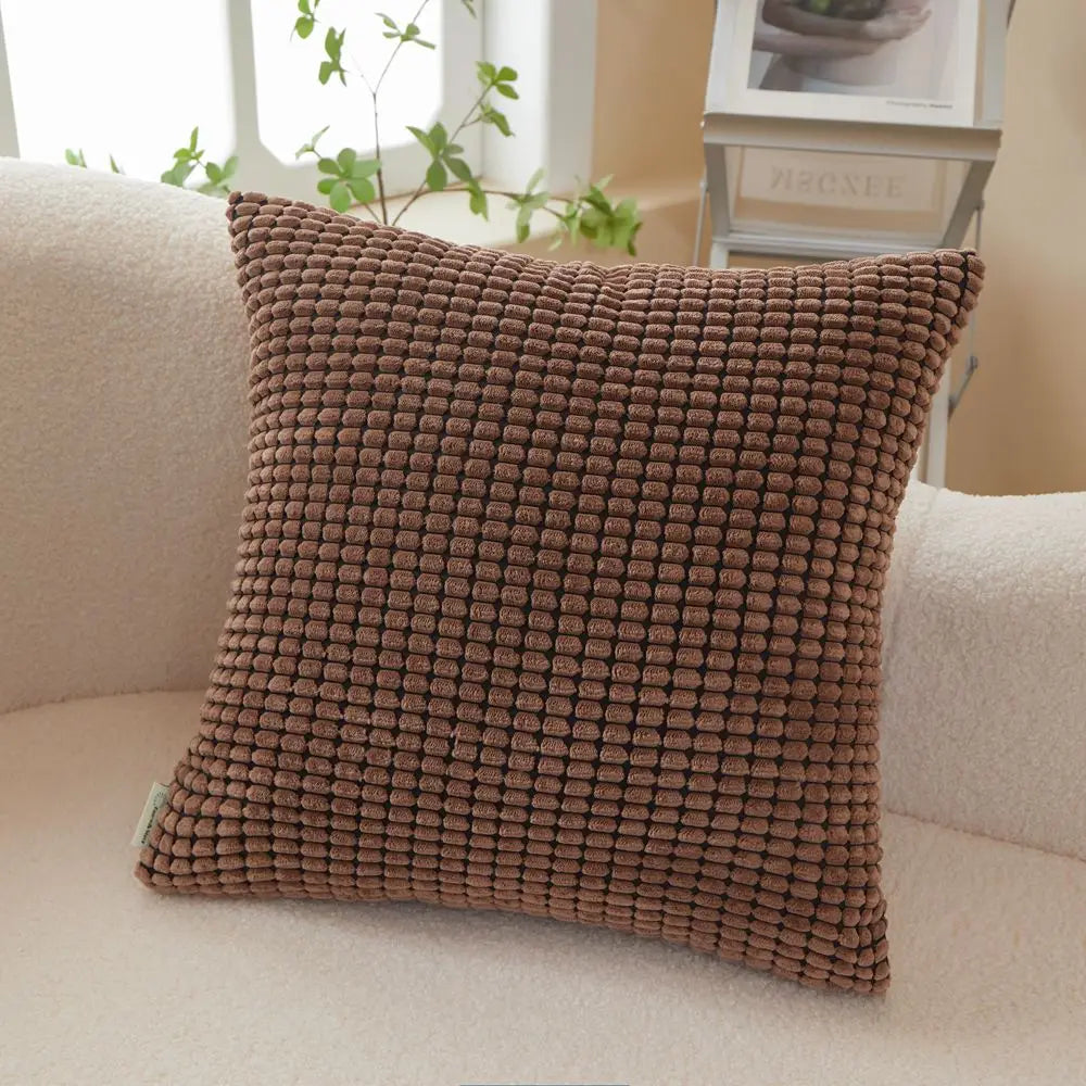 18x18 Inch Throw Pillow with Polyester Insert, Solid Square Design