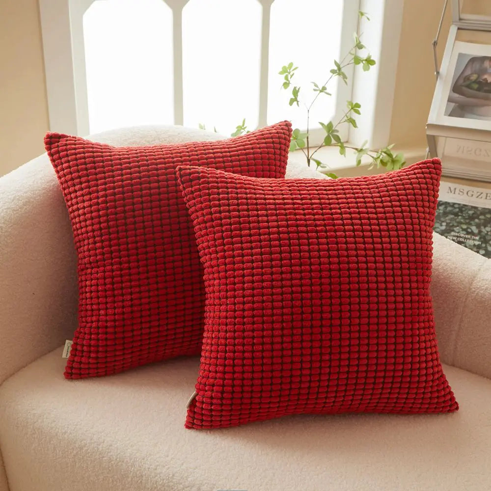 18x18 Inch Throw Pillow with Polyester Insert, Solid Square Design