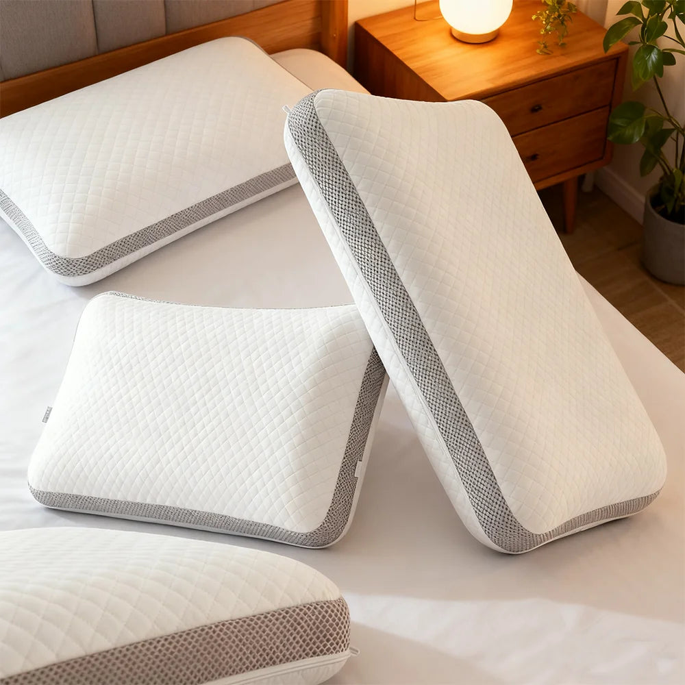 Neck Support Memory Foam Pillow with Washable Cover