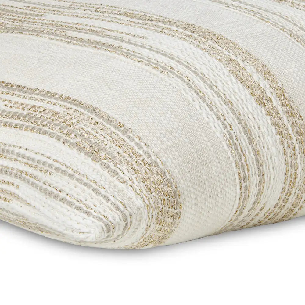 Striped Decorative Throw Pillow Cover, Woven Cotton Blend, Hidden Zipper